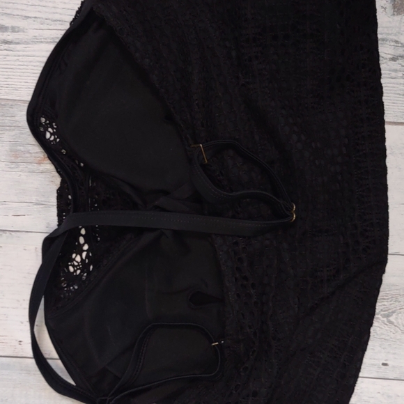 Island Escape Lost At Sea Crochet High-Neck Tankini Black 18W New - Picture 8 of 10